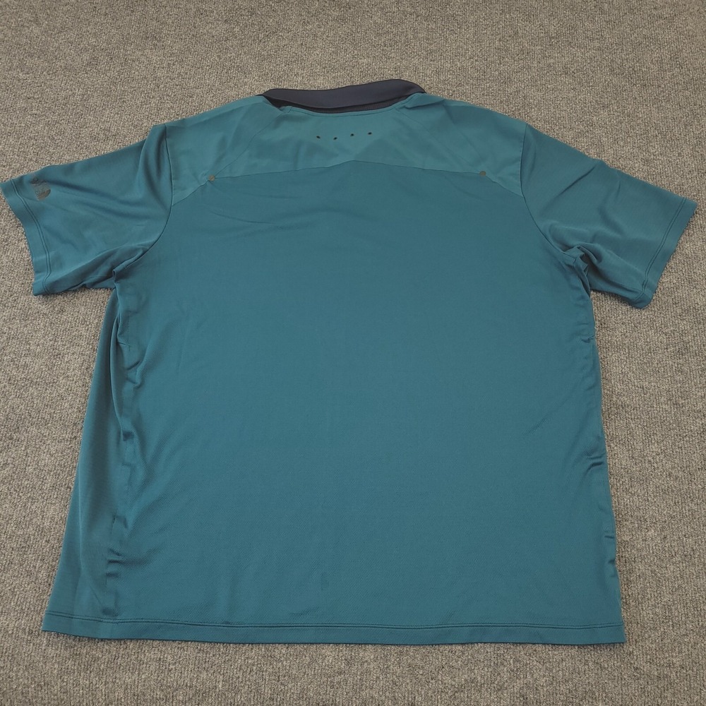 North Face Polo Shirt Mens XXL Vented Green Blue Trim Outdoors - Picture 8 of 11